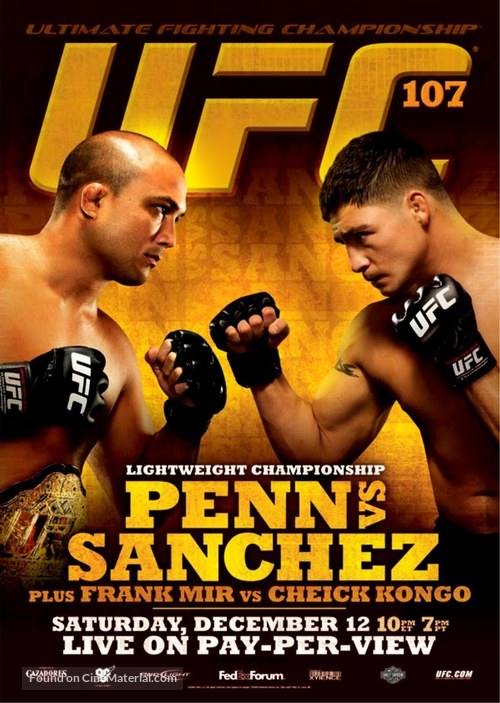 UFC 107: BJ Penn vs. Diego Sanchez - Movie Poster