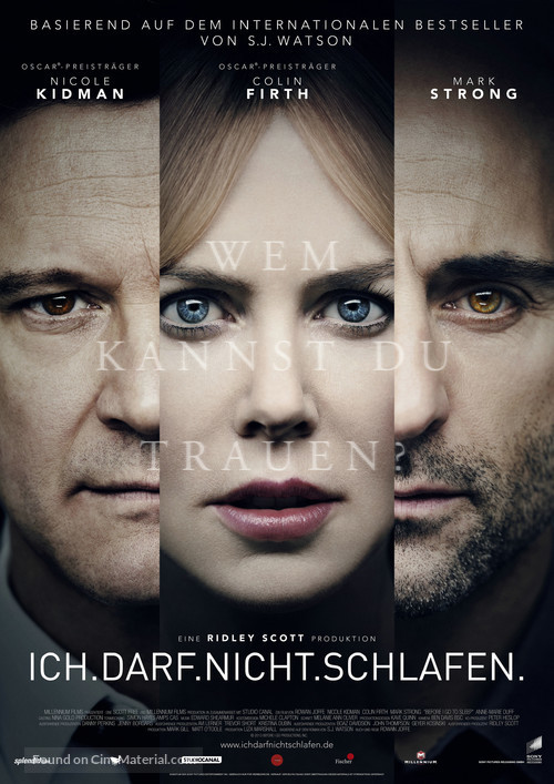 Before I Go to Sleep - German Movie Poster