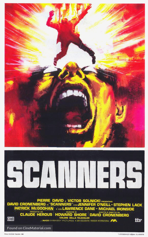 Scanners - Italian Theatrical movie poster