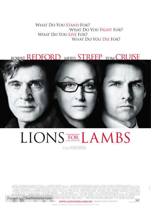 Lions for Lambs - Danish Movie Poster