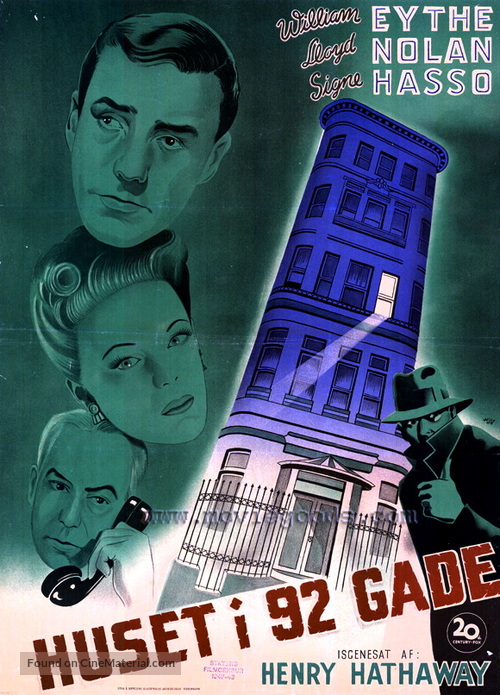 The House on 92nd Street - Danish Movie Poster