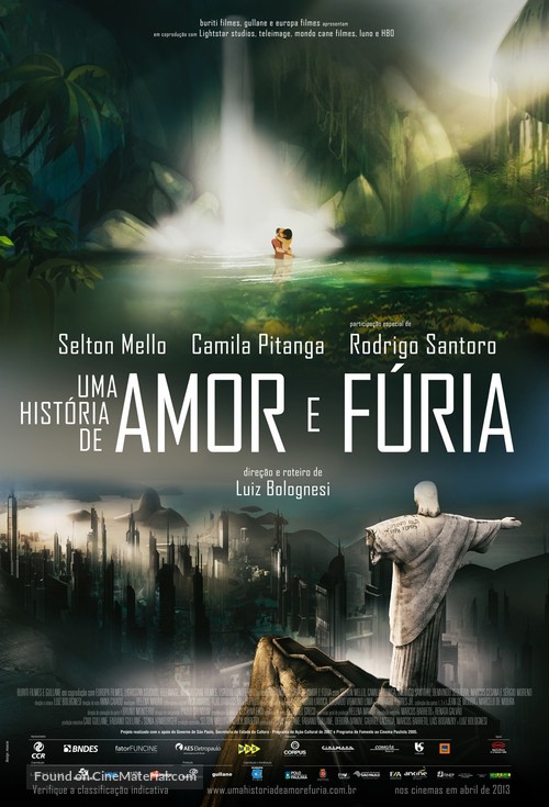 Uma Hist&oacute;ria de Amor e F&uacute;ria - Brazilian Movie Poster