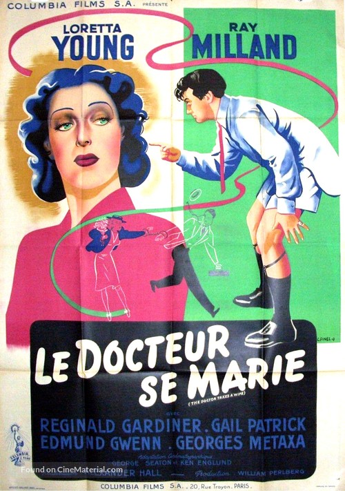 The Doctor Takes a Wife - French Movie Poster