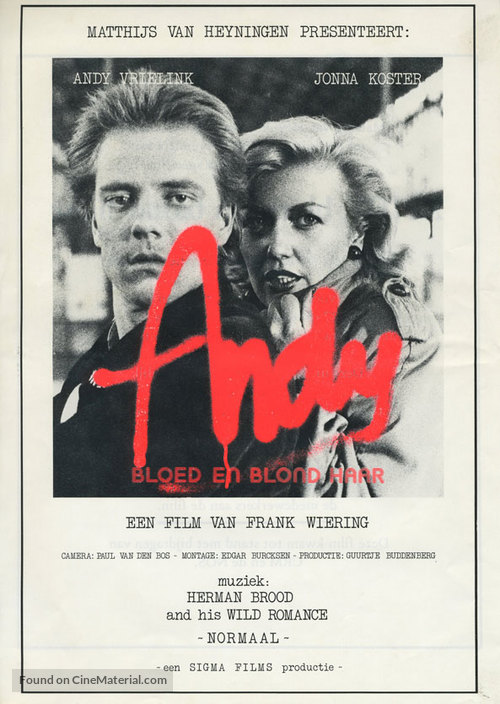 Andy, bloed en blond haar - Dutch Movie Poster