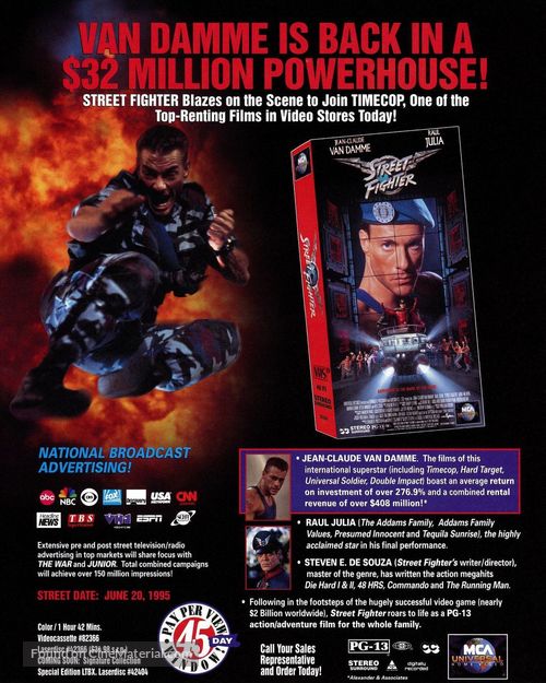 Street Fighter - Video release movie poster