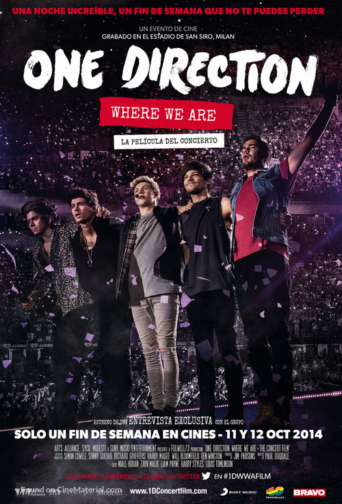 One Direction: Where We Are - The Concert Film - Spanish Movie Poster