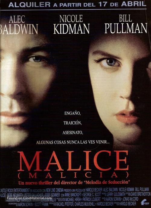 Malice - Spanish Movie Poster