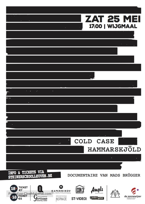 Cold Case Hammarskj&ouml;ld - Belgian Movie Poster