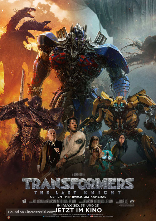 Transformers: The Last Knight - German Movie Poster