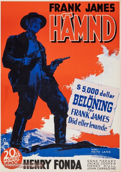 The Return of Frank James - Swedish Movie Poster