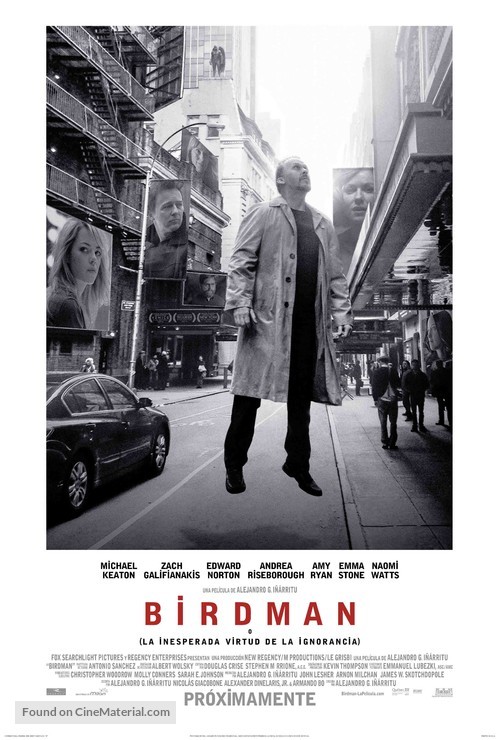 Birdman or (The Unexpected Virtue of Ignorance) - Argentinian Movie Poster