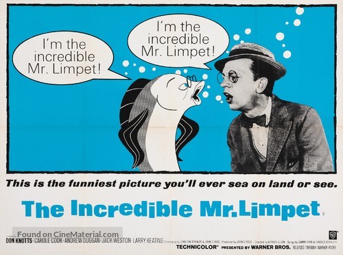 The Incredible Mr. Limpet - British Movie Poster