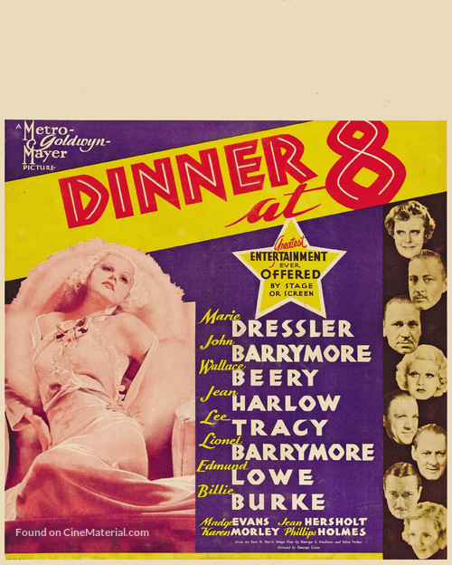 Dinner at Eight (1933) theatrical movie poster