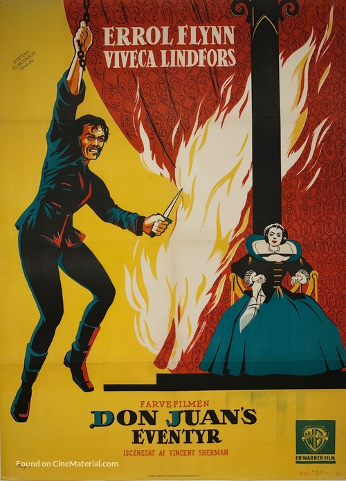 Adventures of Don Juan - Danish Movie Poster