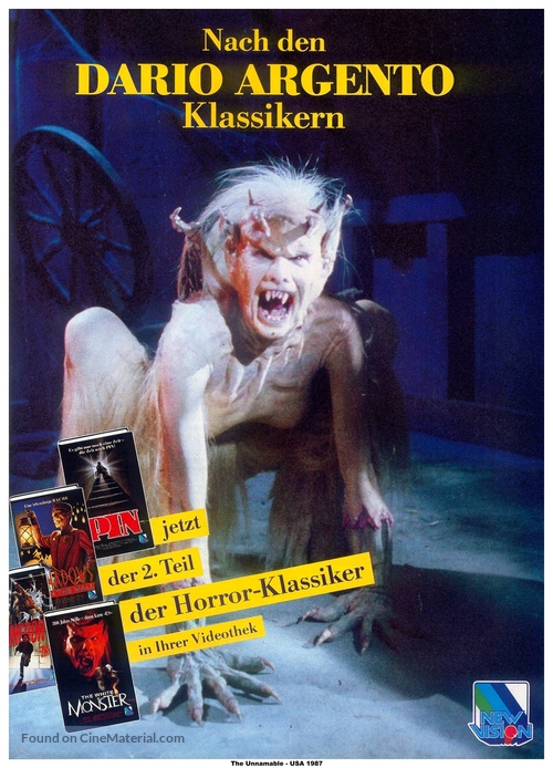 The Unnamable - German Video release movie poster