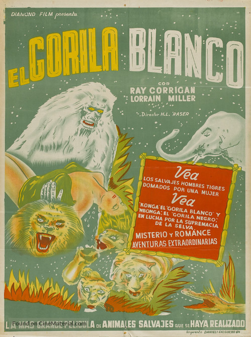 The White Gorilla - Argentinian Movie Poster