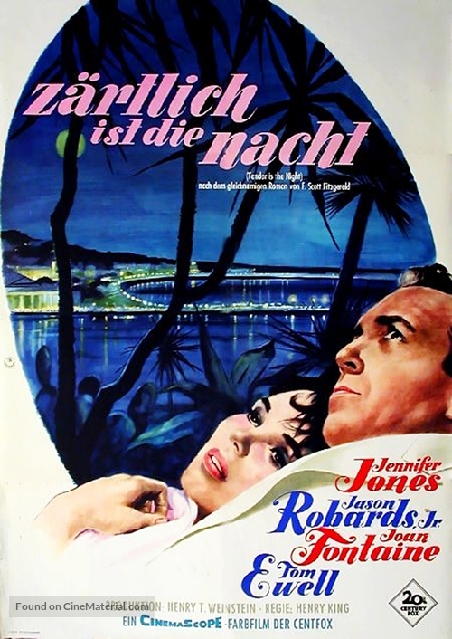 Tender Is the Night - German Movie Poster