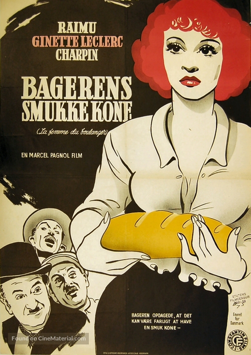 La femme du boulanger - Danish Movie Poster