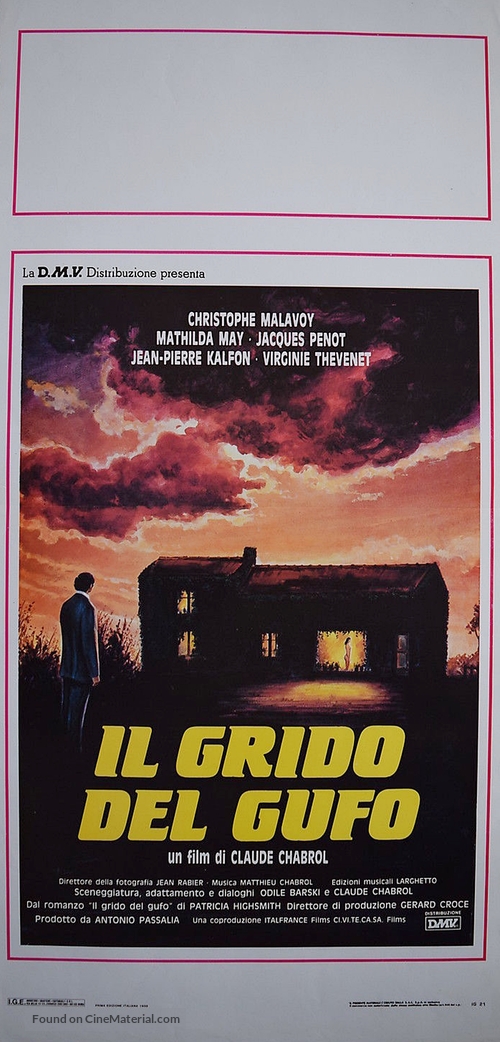 Cri du hibou, Le - Italian Movie Poster