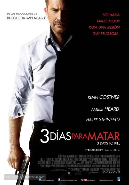 3 Days to Kill - Argentinian Movie Poster