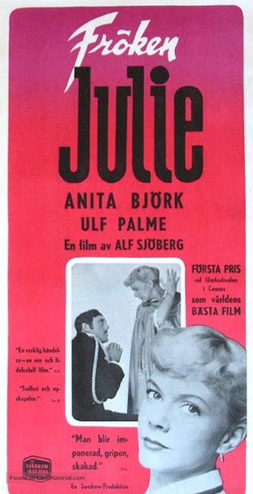 Fr&ouml;ken Julie - Swedish Movie Poster
