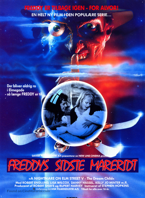 A Nightmare on Elm Street: The Dream Child - Danish Movie Poster