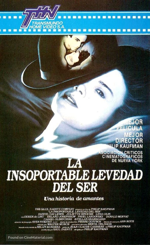 The Unbearable Lightness of Being - Argentinian VHS movie cover