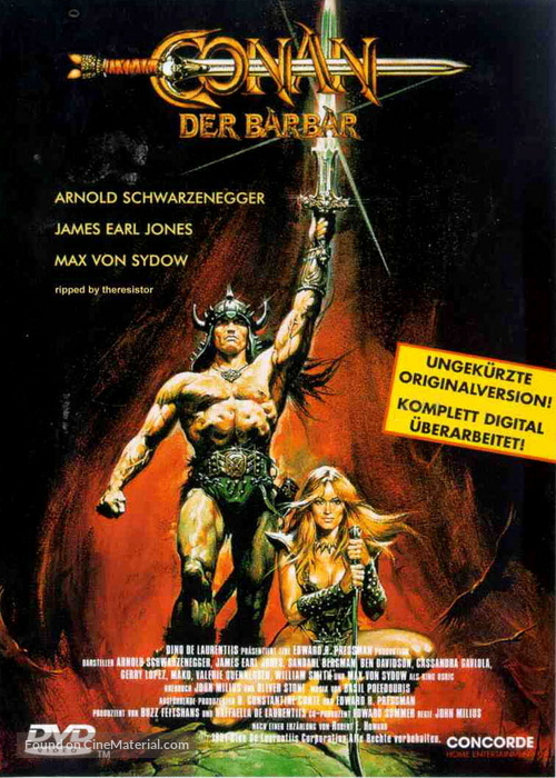 Conan The Barbarian - German DVD movie cover