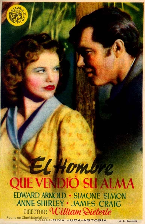 The Devil and Daniel Webster - Spanish Movie Poster