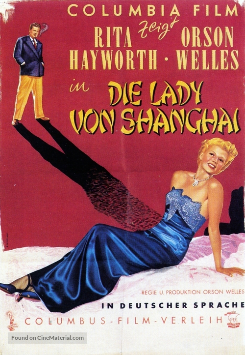 The Lady from Shanghai - German Movie Poster