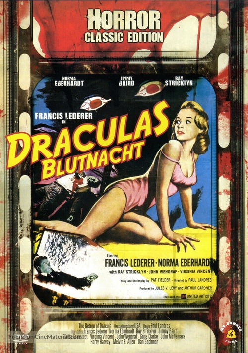 The Return of Dracula - German DVD movie cover