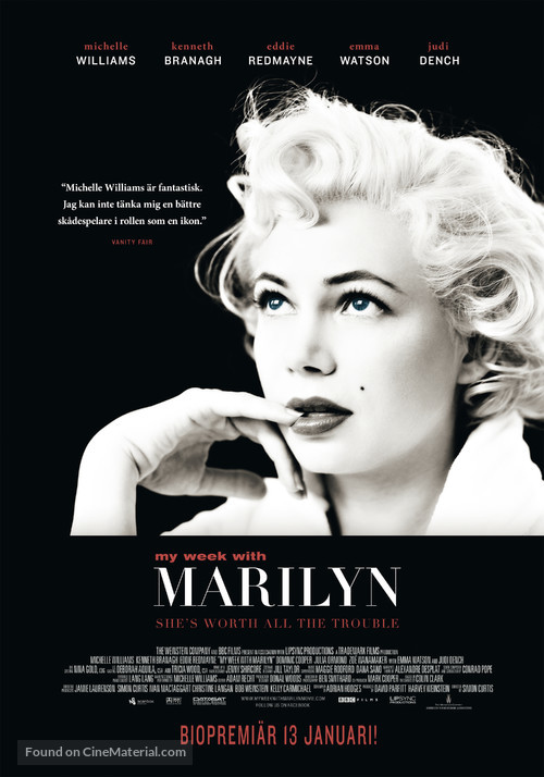 My Week with Marilyn - Swedish Movie Poster