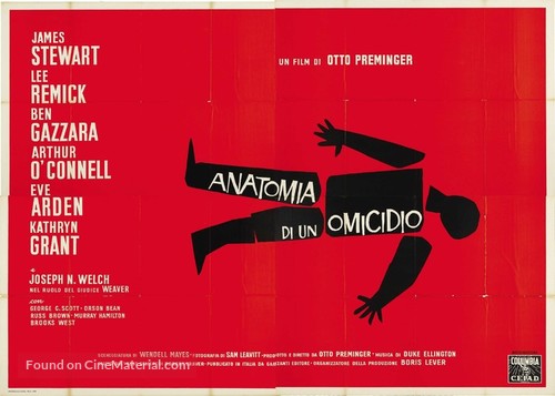 Anatomy of a Murder - Italian Movie Poster