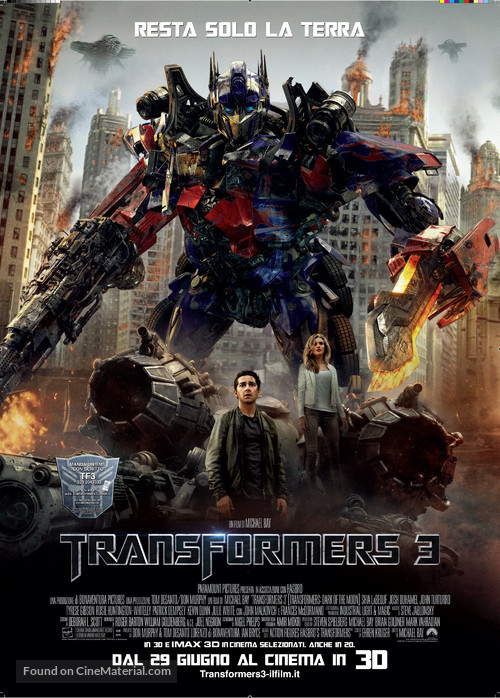 Transformers: Dark of the Moon - Italian Movie Poster