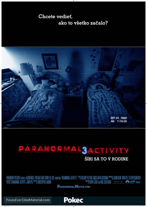 Paranormal Activity 3 - Slovak Movie Poster