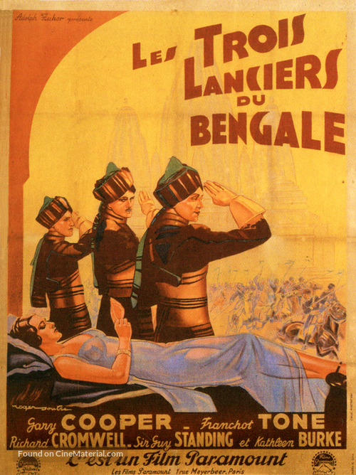 The Lives of a Bengal Lancer - French Movie Poster