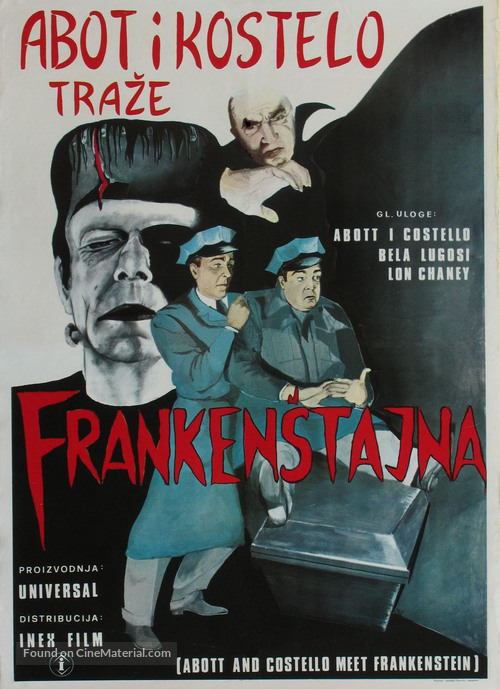 Bud Abbott Lou Costello Meet Frankenstein - Yugoslav Movie Poster