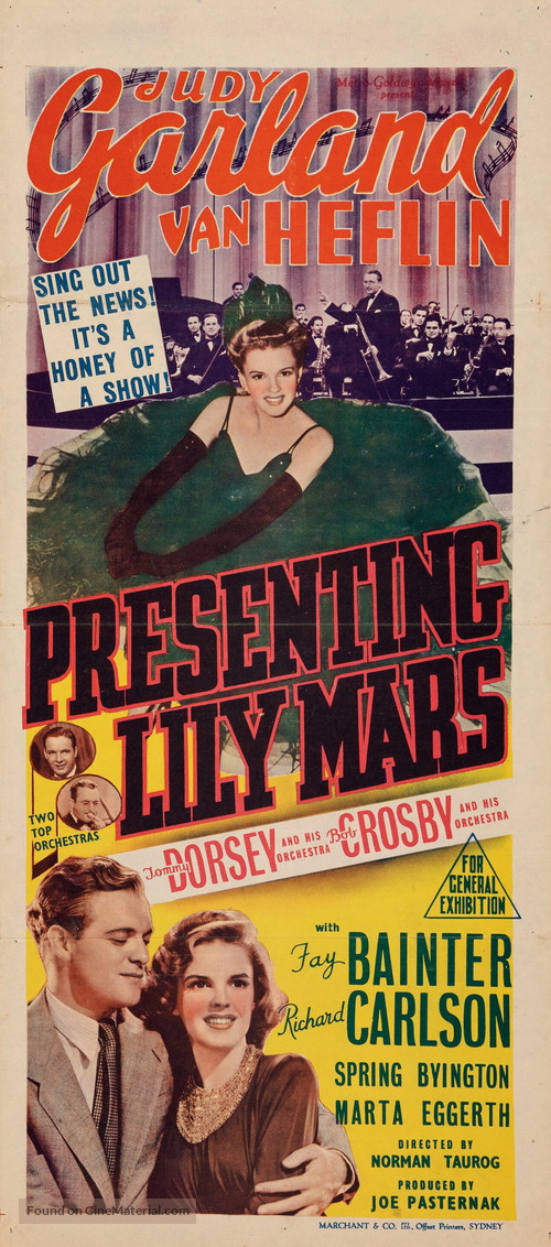 Presenting Lily Mars - Australian Movie Poster