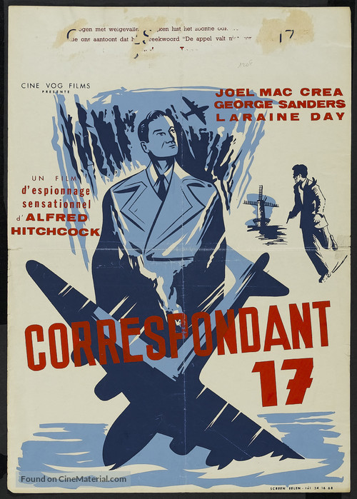 Foreign Correspondent - Belgian Movie Poster