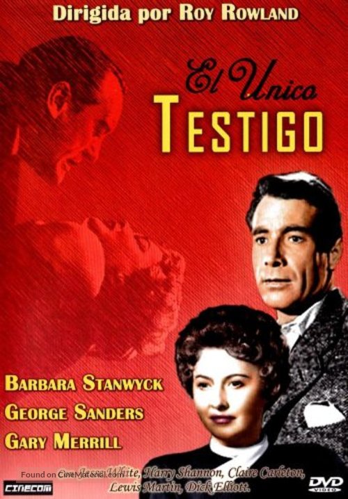 Witness to Murder - Spanish DVD movie cover