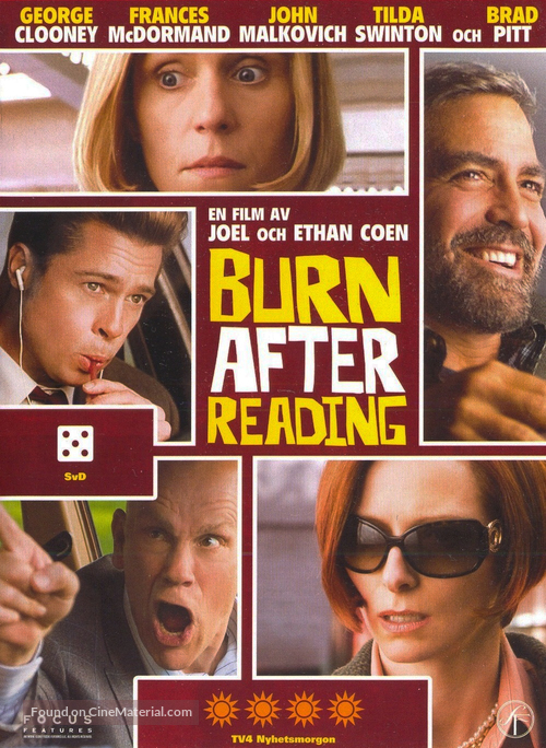 Burn After Reading - Swedish Movie Cover
