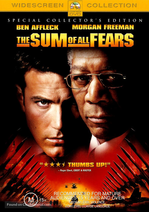 The Sum of All Fears - Australian DVD movie cover