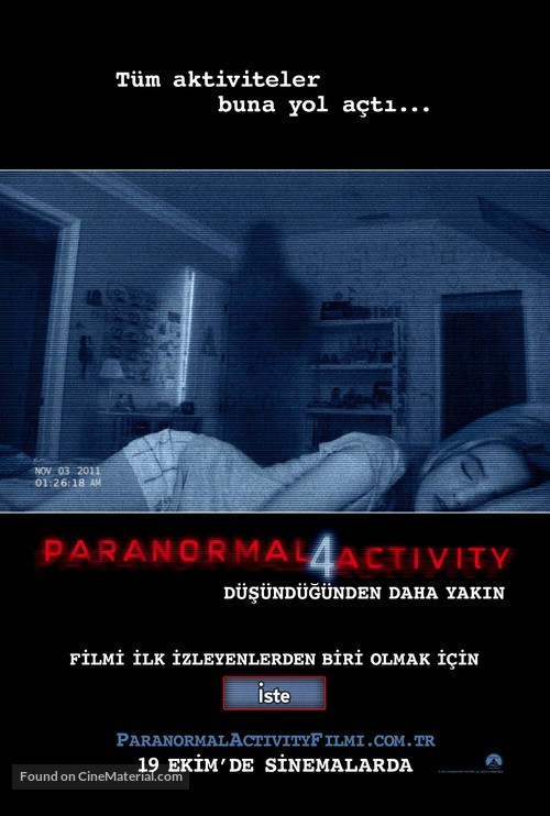 Paranormal Activity 4 - Turkish Movie Poster