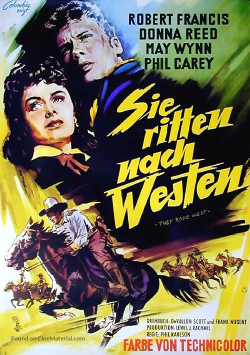 They Rode West - German Movie Poster