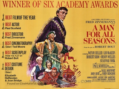 A Man for All Seasons - British Movie Poster