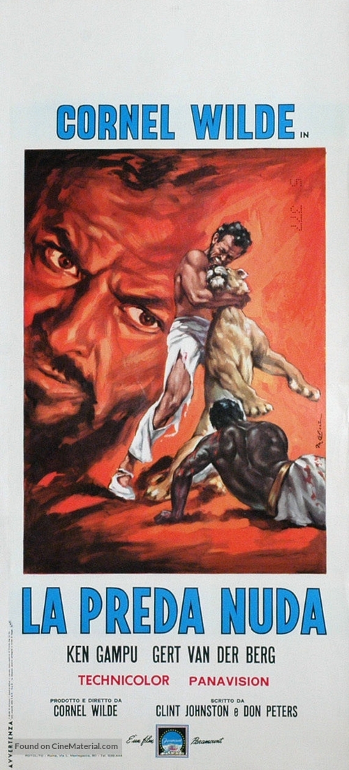 The Naked Prey - Italian Movie Poster