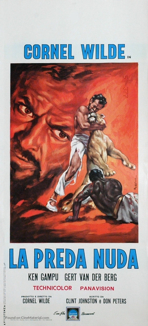 The Naked Prey - Italian Movie Poster