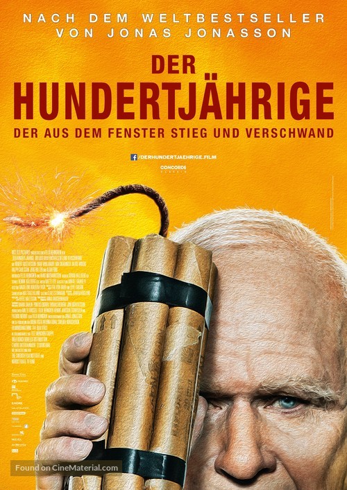 Hundra&aring;ringen som klev ut genom f&ouml;nstret och f&ouml;rsvann - German Movie Poster