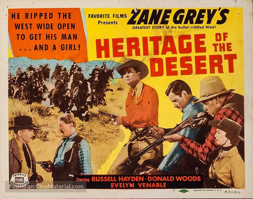 Heritage of the Desert - Re-release movie poster