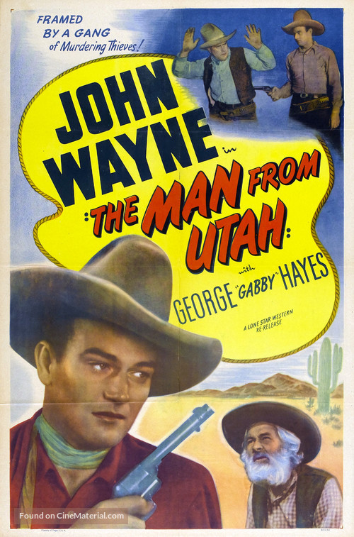 The Man from Utah - Re-release movie poster